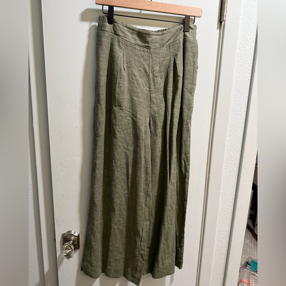 Ella Moss Forest Green Trousers linen like new small